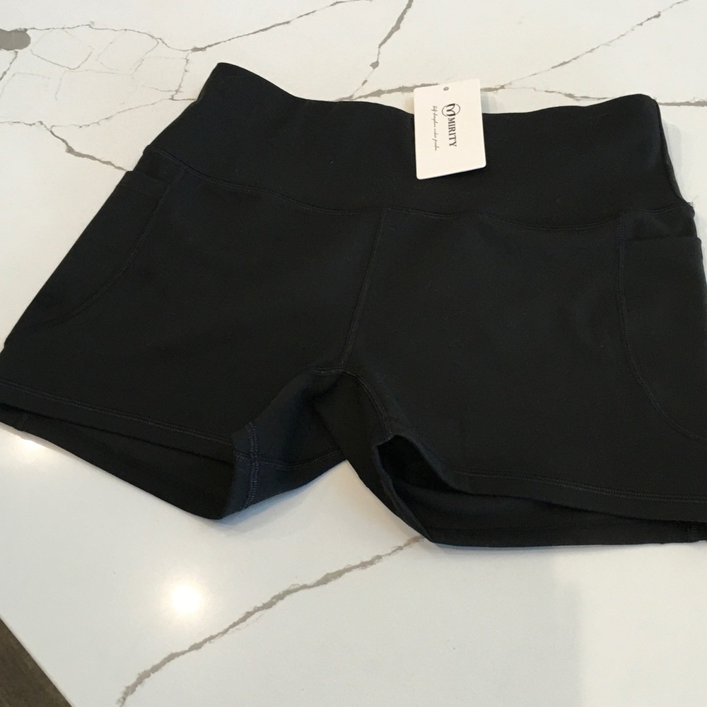 Women's Black Shorts Mirity Sports Athletic Medium Bike NWT Running